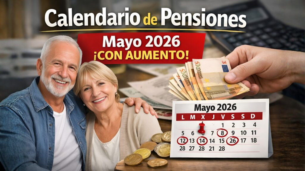 Calendario de pagos pensiones mayo 2026: aumento confirmado y fechas oficiales