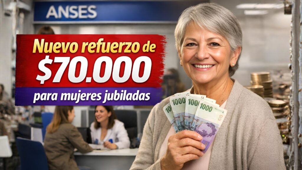 Argentina: Nuevo refuerzo de $70.000 para mujeres jubiladas – requisitos actualizados y cronograma de pagos marzo 2026